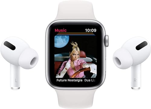 Apple Watch SE (GPS + Cellular, 40mm) - Silver Aluminum Case with White Sport Band (Renewed)