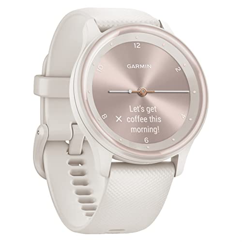Garmin vivomove Sport, Hybrid Smartwatch, Health and Wellness Features, Touchscreen, White