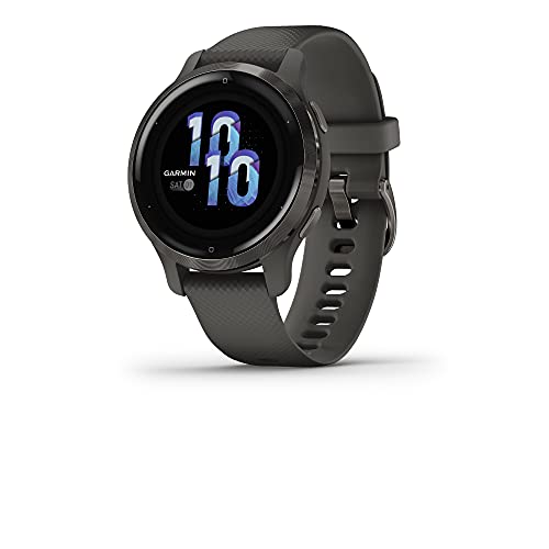 Garmin Venu 2S, Smaller-Sized GPS Smartwatch with Advanced Health Monitoring and Fitness Features, Slate Bezel with Graphite Case and Silicone Band, (010-02429-00) (Renewed)
