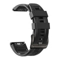 26mm Watch Band for Garmin Fenix 7X/Fenix 6X/Fenix/5X/Fenix 3/Fenix 3 HR, Soft Silicone Band Strap Wristband with Quick Fit for Garmin Smart Watch (Black)