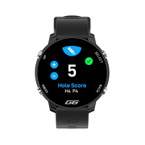 Shot Scope G6 GPS Watch, 38k+ Pre-Loaded Courses, Full Hole Maps, 2X Strap Sets (Black and Gray), Color Sceen, Unisex Golf Watch for Men and Women