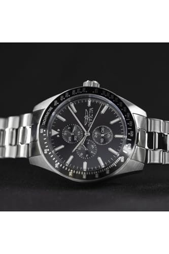 Invicta Aviator Men 45mm Stainless Steel Silver Black dial VH67 Quartz