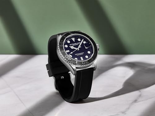 Stuhrling Original Depthmaster 4072 Men’s 42mm Sport Dive Watch – Quartz Movement, Rotating Bezel, Silicone Strap