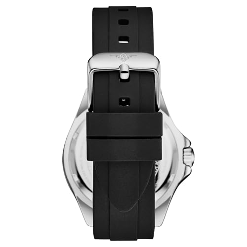 Stuhrling Original Depthmaster 4072 Men’s 42mm Sport Dive Watch – Quartz Movement, Rotating Bezel, Silicone Strap