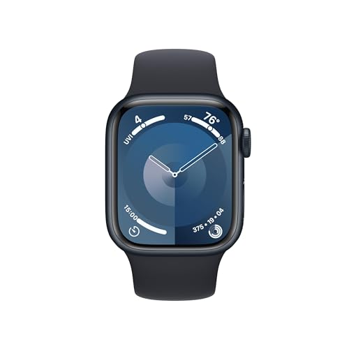 Apple Watch Series 9 GPS 41mm Midnight Aluminum Case with Midnight Sport Band - M/L (Renewed)
