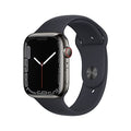Apple Watch Series 7 (GPS + Cellular, 45MM) Graphite Stainless Steel Case with Midnight Sport Band (Renewed)