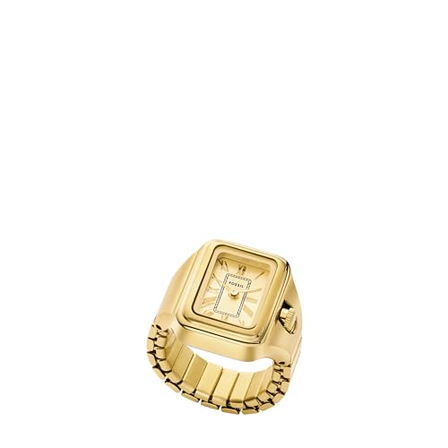Fossil Women's Watch Ring, Quartz Stainless Steel Two-Hand Ring Watch for Women, Color: Gold Raquel