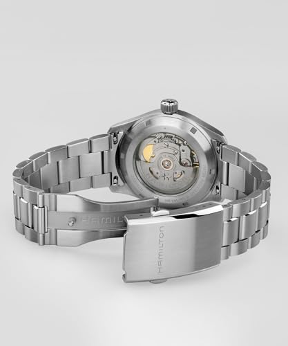 Hamilton Khaki Field Murph Automatic Men's Watch, 38mm Stainless Steel Case, Swiss Made, Black Dial Analog Wrist Watch, 100m Waterproof, Sapphire Crystal, 3-Hand Movement, Stainless Steel Strap