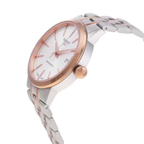 Tissot mens Classic Dream Stainless Steel Dress Watch Rose Gold T1294072203100