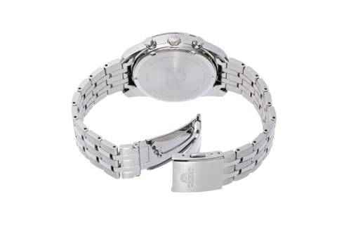 Orient Stretto Solar Chronograph 40mm White Dial Steel Strap Men's Watch RA-TX0305S10B