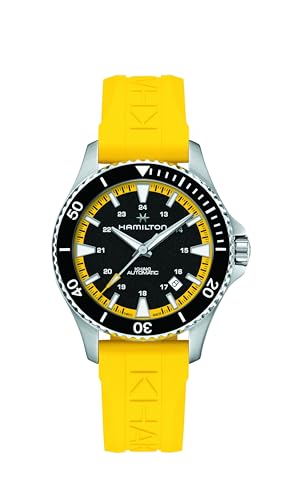 Hamilton Khaki Navy Scuba Automatic Men's Watch, 40mm Stainless Steel Case, Swiss Made, Black Dial Analog Wrist Watch for Men, 100m Waterproof, Sapphire Crystal, 3-Hand Movement, Rubber Strap