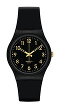 Swatch Gent Biosourced Unisex Watch Casual Plastic Black Quartz Waterproof Golden Tac