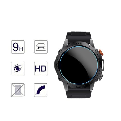 Mihence Screen Protector Compatible for K59 / ST19 1.43'' Smartwatch , 9H Tempered Glass Protective Film Compatible for GLONHI K59 Pro / SIEMORL ST19 / LIGE ST19 / ESFOE ST19 / LIGE K59 1.43 Inches Smart Watch ( 3PCS )