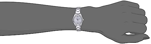 SEIKO SUR633 Watch for Women - Essentials Collection - with Stainless Steel Case and Bracelet, Silver Sunray Dial, Date Calendar, and Water-Resistant to 100m