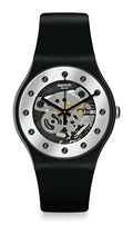 Swatch New Gent Biosourced Unisex Watch Casual Plastic Black Quartz Waterproof Silver Glam
