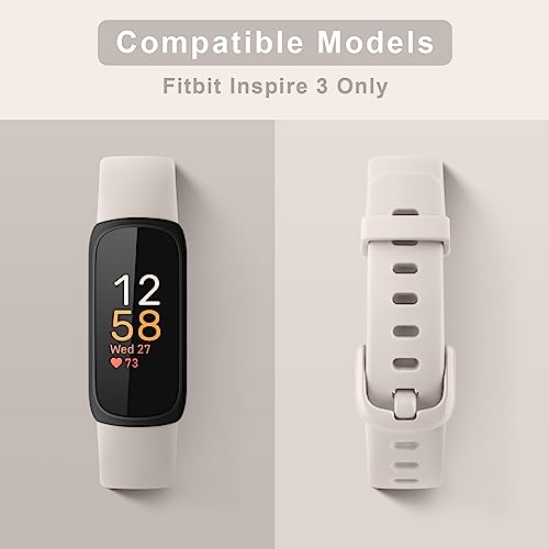 AK Band Compatible with Fitbit Inspire 3 Bands for Women Men, Adjustable Replacement Sport Wristbands Straps for Fitbit Inspire 3 Fitness Tracker (Starlight)