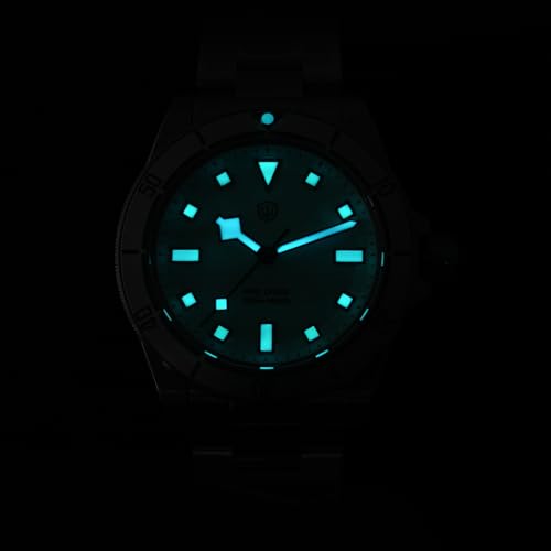 watchdives WD1969/ WD1969B Pro Dive Watches VH31 Sweep Second Quartz Watch 38mm Sapphire Crystal Luxury Wristwatch 200m Diving Watch for Men (White)
