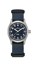 Hamilton Khaki Field Khaki Quartz Men's Watch, 38mm Stainless Steel Case, Swiss Made, Blue Dial Analog Wrist Watch for Men, 50m Waterproof, Sapphire Crystal, Textile Strap