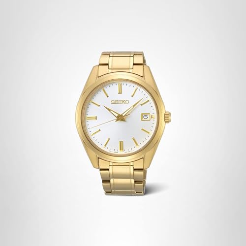 Seiko Men's Essentials Steel Two Tone Japanese Quartz With Gold Strap (Model: SUR314)