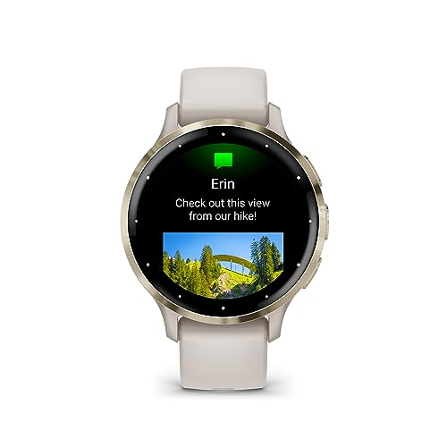 Garmin Venu 3S (Refurbished) Soft Gold Stainless Steel Bezel 1.2-Inch AMOLED Touchscreen Display Smart Watch with 41mm Ivory Case and Silicone Band, 010-N2785-04