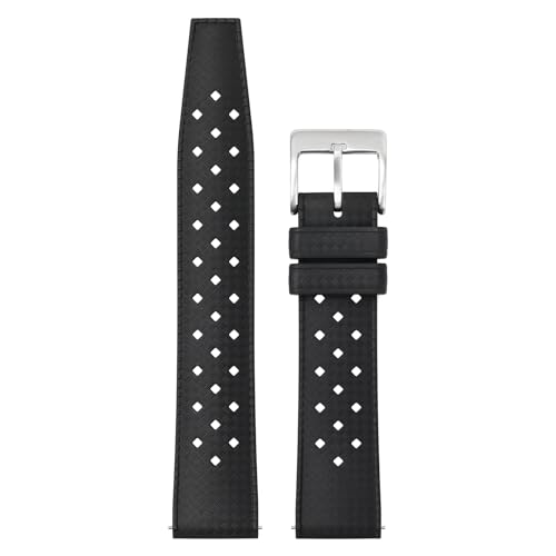 TACTICAL FROG FKM Rubber Watch Strap Fast-Release Tropical Fluororubber 20mm Rubber Watch Band, Soft Breathable Universal Replacement for Men Women Stainless Steel Buckle