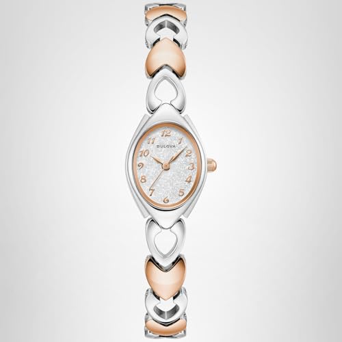 Bulova Ladies Quartz Classic, Two-Tone Stainless Steel Case & Silver-Tone Dial (Model: 98L332)