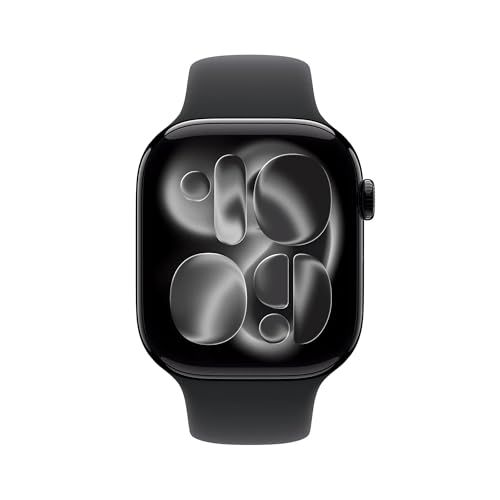 Apple Watch Series 11 [GPS+Cellular, 46mm] - Jet Black Aluminium Case with Black Sport Band, M/L (Renewed Premium)