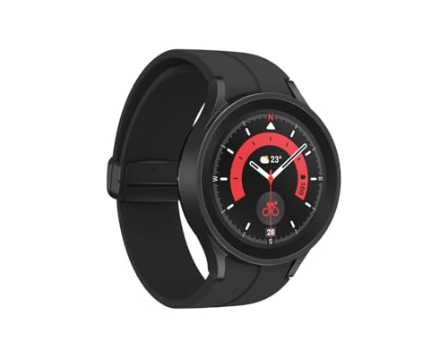 SAMSUNG Galaxy Watch 5 Pro (45mm,WIFI + 4G LTE) 1.4'' Super AMOLED Smartwatch GPS Bluetooth with Sleep Coaching,Bioactive Sensor,Water Resistant R925U (Fast Charger Bundle,Black Titanium) (Renewed)