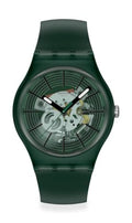 Swatch New Gent Unisex Casual Watch Bio-sourced Green Quartz Water Resistant Revealed in THE Forest