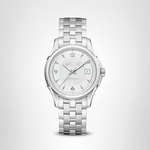 Hamilton Jazzmaster Automatic Men's Watch, 40mm Stainless Steel Case, Swiss Made, Silver Dial Analog Wrist Watch for Men, 50m Waterproof, Sapphire Crystal, 3-Hand Movement, Stainless Steel Strap
