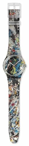 Swatch New Gent Unisex Casual Watch Polymer Transparent Quartz Water Resistant POLLOCK'S Alchemy