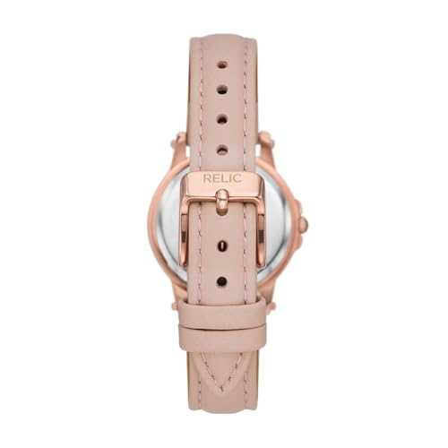 Relic by Fossil Women's Matilda Three-Hand Date Rose Gold Alloy Metal and Blush Pink Leather Band Watch (Model: ZR34647)