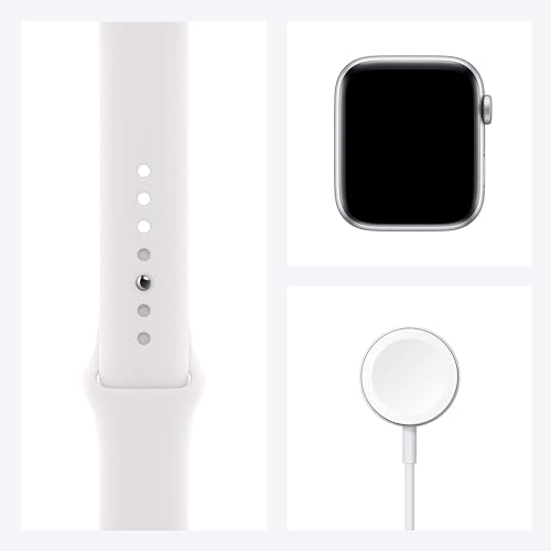 Apple Watch SE (GPS + Cellular, 40mm) - Silver Aluminum Case with White Sport Band (Renewed)