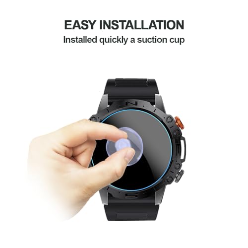 Mihence Screen Protector Compatible for K59 / ST19 1.43'' Smartwatch , 9H Tempered Glass Protective Film Compatible for GLONHI K59 Pro / SIEMORL ST19 / LIGE ST19 / ESFOE ST19 / LIGE K59 1.43 Inches Smart Watch ( 3PCS )