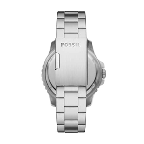 Fossil Men's 46mm Blue GMT Stainless Steel, Silver/Blue GMT Dive-Inspired Three-Hand Watch, FS5991
