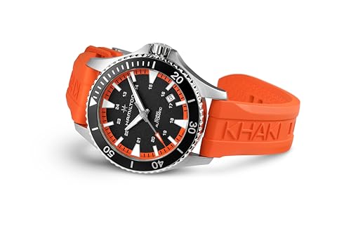 Hamilton Khaki Navy Scuba Automatic Men's Watch, 40mm Stainless Steel Case, Swiss Made, Black Dial Analog Wrist Watch for Men, 100m Waterproof, Sapphire Crystal, 3-Hand Movement, Rubber Strap