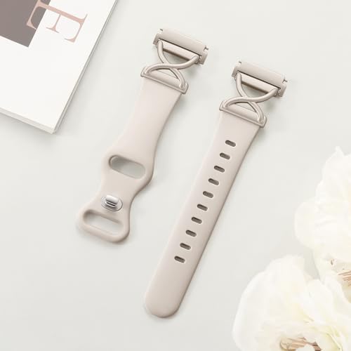Getino Slim Silicone Bands Compatible with Samsung Galaxy Watch 7 Band 6 5 4 FE 40mm 44mm/Galaxy Active 2, 20mm Watch Band Thin Skinny Charms X-Shaped Soft Sport Strap for Samsung Watch Bands Women