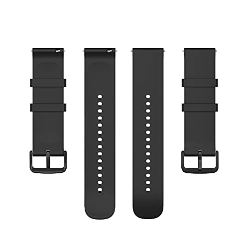 Suoman for Samsung Galaxy Watch 4 Classic 42mm/46mm,Galaxy Watch 4 5 6 7 40mm/44mm,Galaxy Watch 5 Pro 45mm Band, 20mm Adjustable Soft Silicone Replacement Strap Band-Black