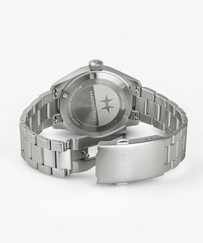 Hamilton Khaki Field Mechanical Mens Watch, 40mm Stainless Steel Case, Swiss made, Black Dial Analog Wrist Watch for Mens 100 Meters Water resitance, Sapphire Crystal, 3-Hand Movement, Stainless Steel Bracelet