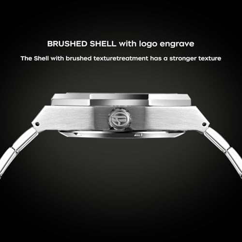 FORSINING Automatic Watch Mechanical Wrist Watch for Men Octagonal Waterproof Skeleton Watches Luxury Diamond Tourbillon Silver Stainless Steel Band