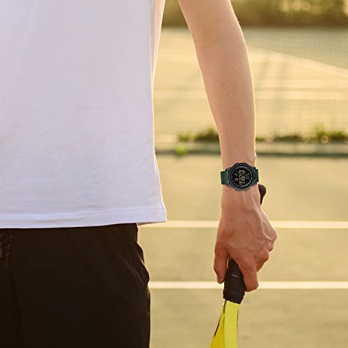 GOLDEN HOUR Ultra-Thin Minimalist Sports Waterproof Digital Watches Men with Wide-Angle Display Rubber Strap Alloy Steel Case Wrist Watch for Men Women in Army Green