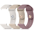 Meliya Silicone Watch Bands, 20mm 22mm Quick Release Soft Sport Replacement Watch Strap for Women Men (22mm, Starlight+Milk Tea+Violet Smoke)