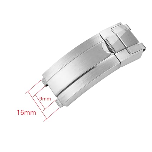 hengfento2 Glide-Lock Buckle Clasp Band Replacement For Rolex Datejust Submariner, GMT, Daytona, DeepSea Strap Adjustable Stainless Steel 16mm