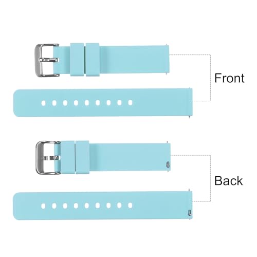 HARFINGTON Silicone Watch Band 16mm Width Quick Release Soft Rubber Replacement Watch Strap with Stainless Steel Buckle for Men Women, Blue