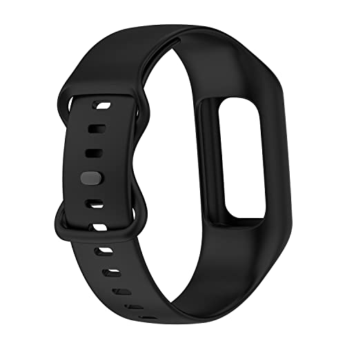 Gheper Soft Watchband Compatible with Fitbit Charge 6, Charge 5, Charge 4, Charge 3/3SE Silicone Wristband All-round Protective Band Replacement Strap (Black)