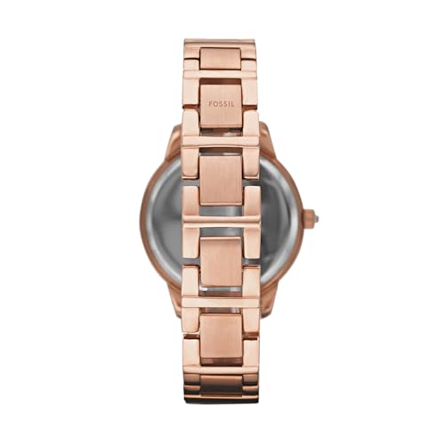 Fossil Women's Watch, Jesse Quartz Stainless Steel Three-Hand Watch for Women, Color: Rose Gold Glitz