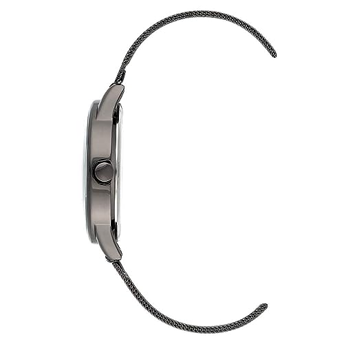 Nine West Women's Gunmetal and Silver-Tone Mesh Bracelet Watch, NW/2429FLGY