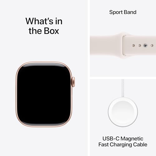 Apple Watch Series 11 [GPS 46mm] Smartwatch with Rose Gold Aluminum Case with Light Blush Sport Band - M/L. Sleep Score, Fitness Tracker, Health Monitoring, Always-On Display, Water Resistant