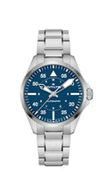 Hamilton Khaki Aviation Pilot Automatic Men's Watch, 39mm Stainless Steel Case, Swiss Made, Blue Dial Analog Wrist Watch, 100m Waterproof, Sapphire Crystal, 3-Hand Movement, Stainless Steel Strap