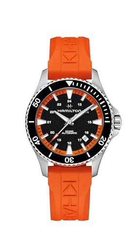 Hamilton Khaki Navy Scuba Automatic Men's Watch, 40mm Stainless Steel Case, Swiss Made, Black Dial Analog Wrist Watch for Men, 100m Waterproof, Sapphire Crystal, 3-Hand Movement, Rubber Strap